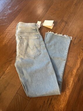 NEW! MOTHER Light Blue Insider Ankle Fray Jeans